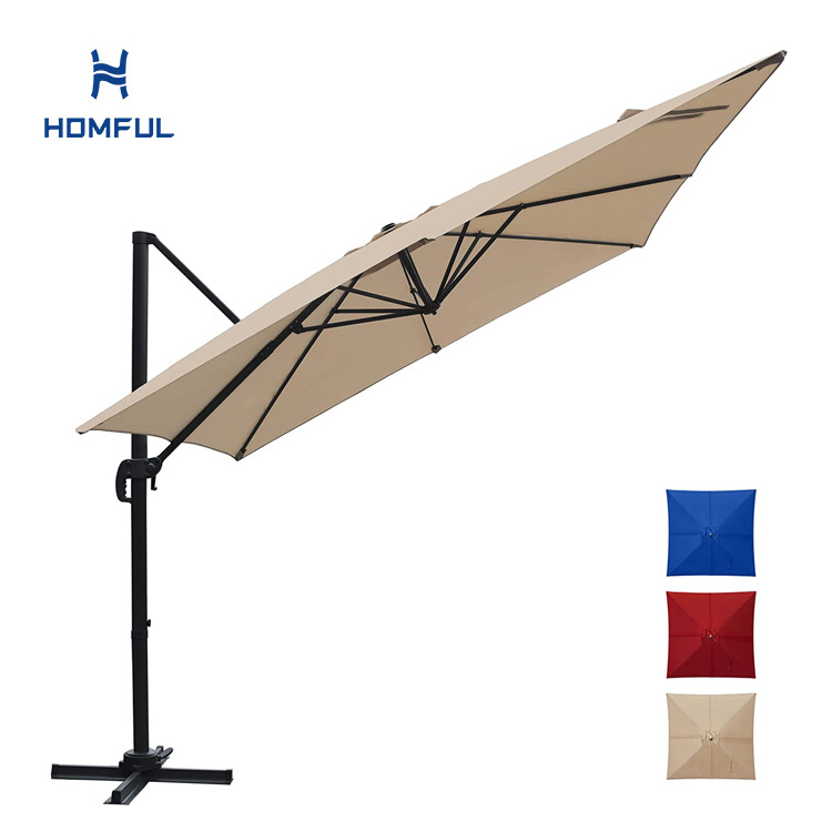 HOMFUL Luxury Big Dize Outdoor Umbrella Patio Parasol Cantilever Umbrella Garden Patio Umbrella for Garden