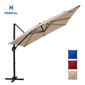 HOMFUL Luxury Big Dize Outdoor Umbrella Patio Parasol Cantilever Umbrella Garden Patio Umbrella for Garden