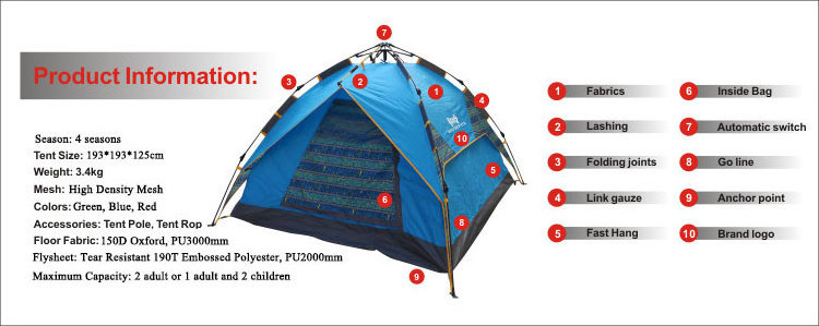 HOMFUL 4 person tents camping outdoor waterproof for sale