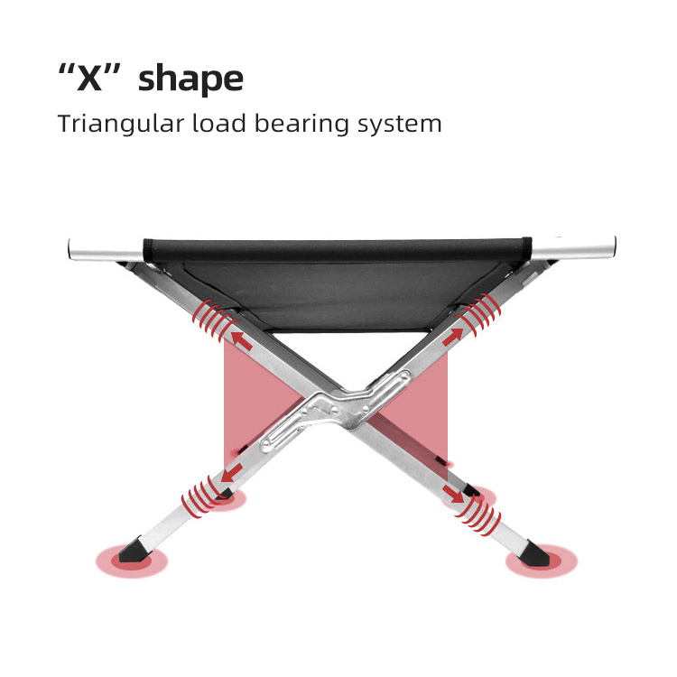 HOMFUL Hot Sale 600D Oxford Folding Cot Bed Aluminium Portable Camping Cot