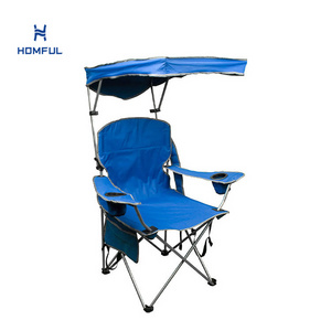 HOMFUL Portable Adjustable Hiking Lawn Umbrella Fishing Folding Camping Beach Chair With Canopy