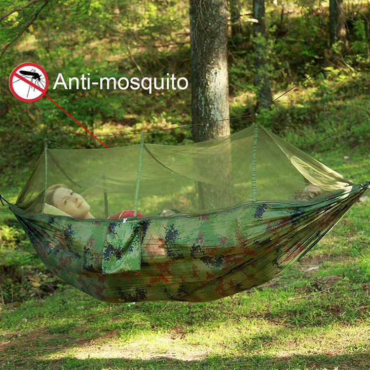 HOMFUL Outdoor Mosquito Net Hammock Camping 2 Person Hammock  with Tree Straps