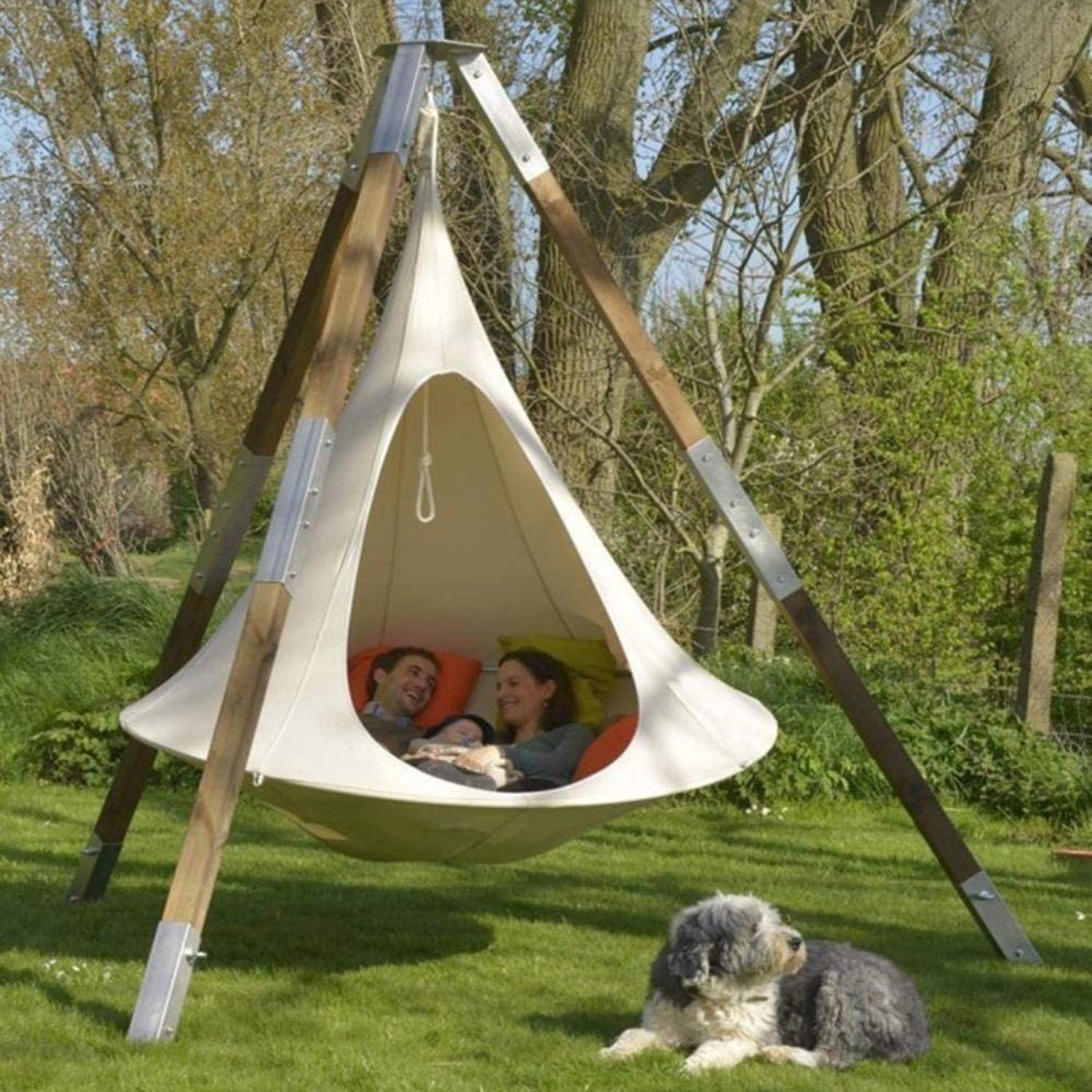 HOMFUL Teepee Tree Pod Kids Baby Swing Hammock Outdoor Portable Garden Hammock