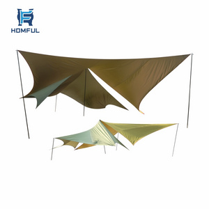 HOMFUL Outdoor High Quality Polyester Fabric Hammock Rain Fly Camping Hammock Rain Fly Tarp