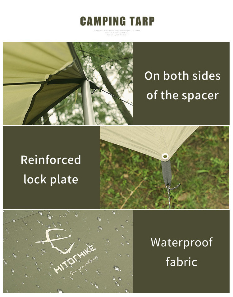 HOMFUL Waterproof Outdoor Polyester Fabric Hammock Camping Shelter Sun Shade Rain Fly Tarp