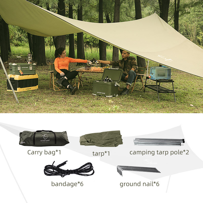 HOMFUL Waterproof Outdoor Polyester Fabric Hammock Camping Shelter Sun Shade Rain Fly Tarp