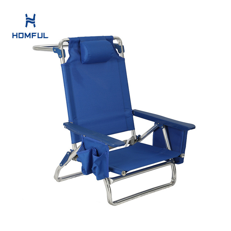 HOMFUL Wholesale Adjustable Lightweight Aluminum Reclining Beach Chair