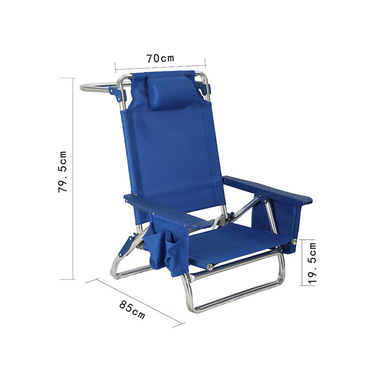 HOMFUL Wholesale Adjustable Lightweight Aluminum Reclining Beach Chair