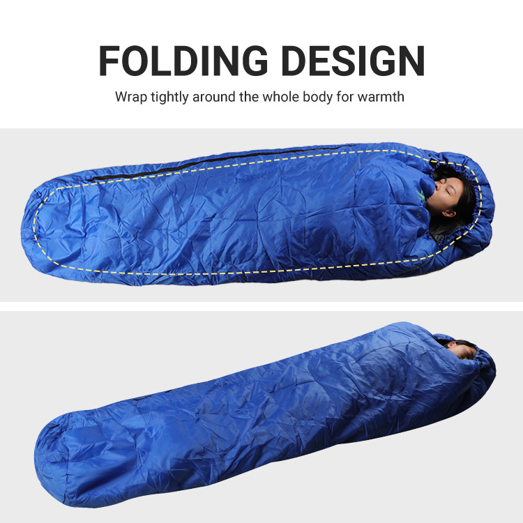 HOMFUL Outdoor Ultralight portable mummy sleeping bag camping with drawstring mummy hood