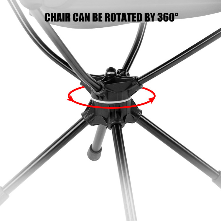 HOMFUL Custom OEM Ultralight Aluminum Oxford 360 Rotating Fishing Camping Foldable Moon Chair