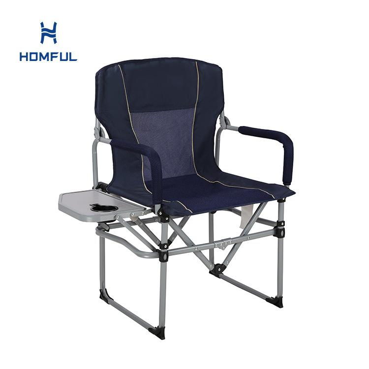 HOMFUL Customized Western Style Folding Chair High Quality Executive VIP Tall Director Chair with Side Table