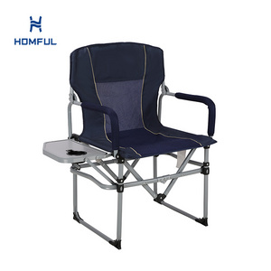 HOMFUL Customized Western Style Folding Chair High Quality Executive VIP Tall Director Chair with Side Table