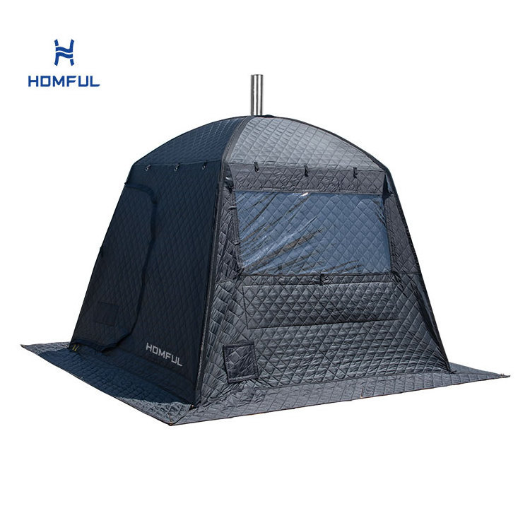 HOMFUL Portable 3 Person Ice Fishing Tent Ice Camping Tent Insulated Ice Fishing Shelter Thermal Fishing Tent