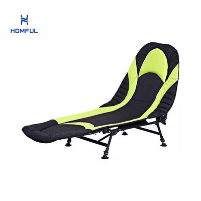 HOMFUL Portable Multifunction Outdoor Oxford Steel Chair Outdoor Cot Bed Folding Camping Lying Chair