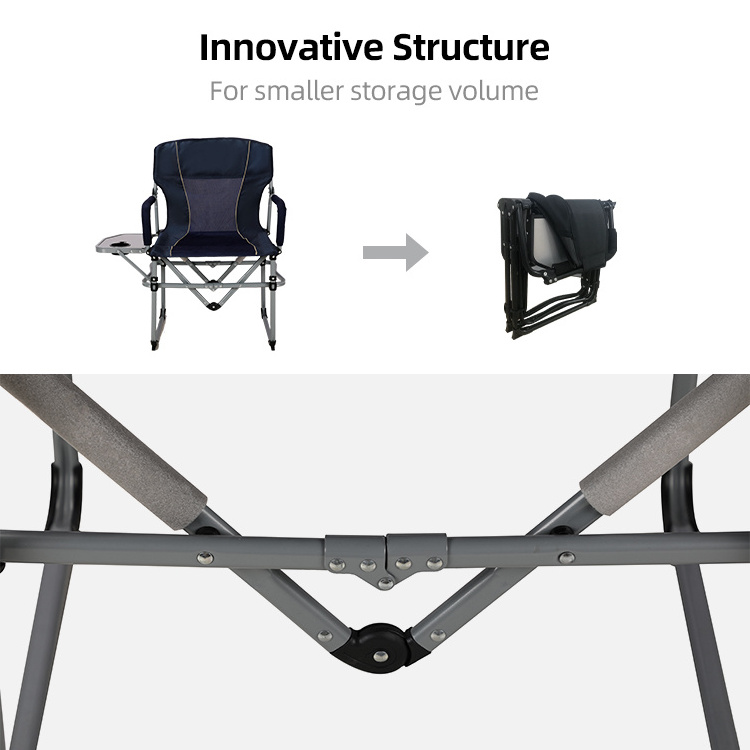 HOMFUL Customized Western Style Folding Chair High Quality Executive VIP Tall Director Chair with Side Table