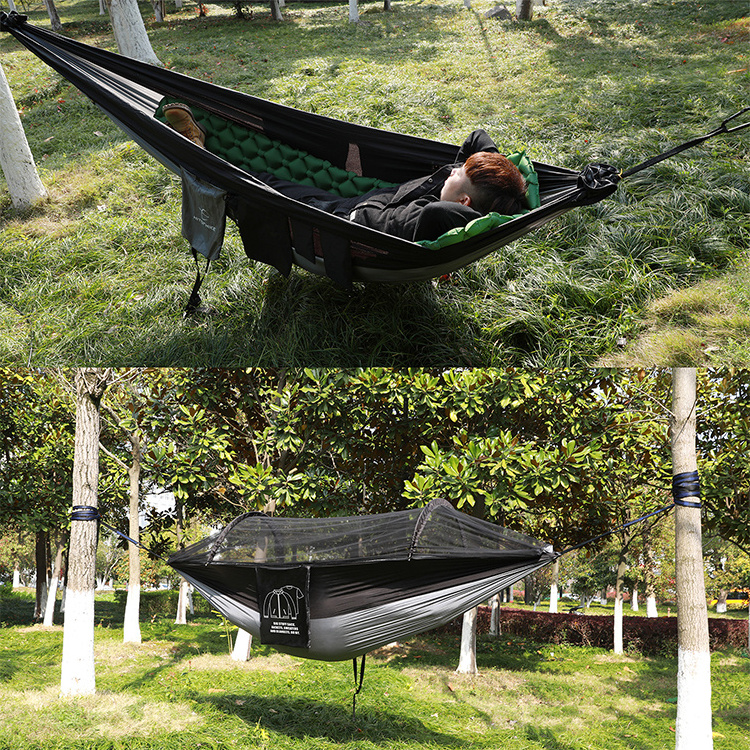 HOMFUL Adjustable Mosquito Net Outdoor Swings Hammock Camping Hammock with mosquito net