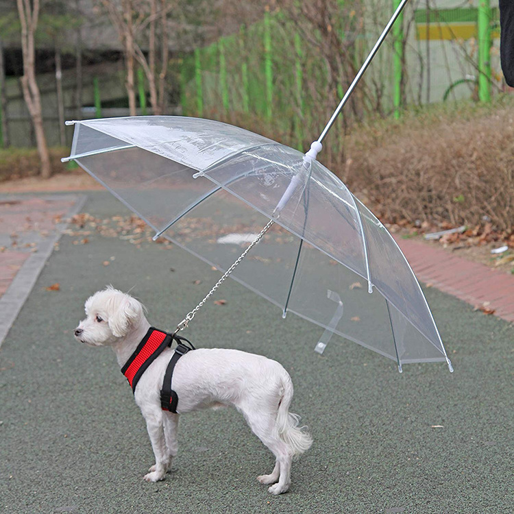 HOMFUL Foldable Waterproof Transparent Plastic Pet Umbrella For Dog Outing