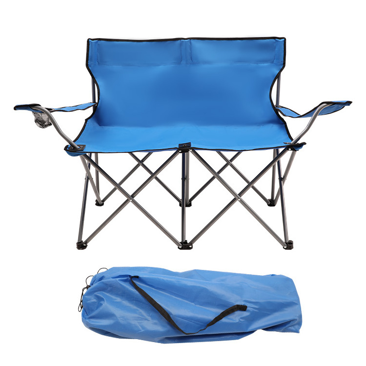 HOMFUL Outdoor Two Person Folding Portable Camping Bench Soft Double Seat Beach Chair