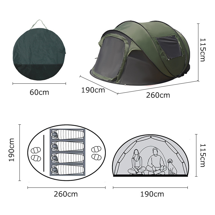 HOMFUL Wholesale Outdoor Large Automatic Instant Tent Waterproof Camping Tents Pop Up Tents