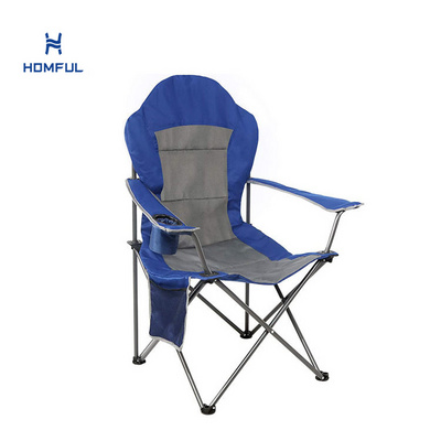 HOMFUL Oversized Padded Quad Arm Chair Collapsible Steel High Back Folding Camp Chair