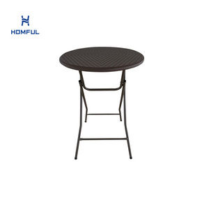 HOMFUL Wholesale Outdoor High Top Plastic Folding Cocktail Table Round Folding Black Round Party Table For Event