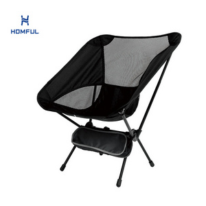 HOMFUL Factory Customized Mesh Fabric Camping Folding Chair Outdoor Camping Moon Chair