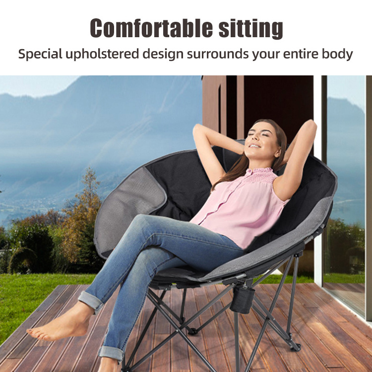 HOMFUL Outdoor Huge Comfortable Folding Chair 330 LB Weight Capacity Oversized Club Camping Chair