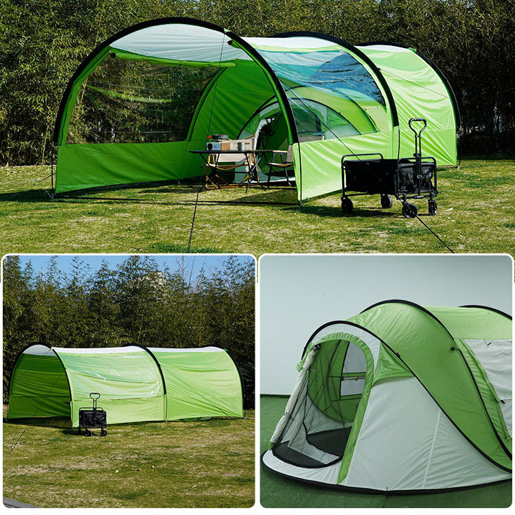 HOMFUL Wholesale Outdoor Large Waterproof Sheleter Camping Pop Up Tents with Sun Tunnel