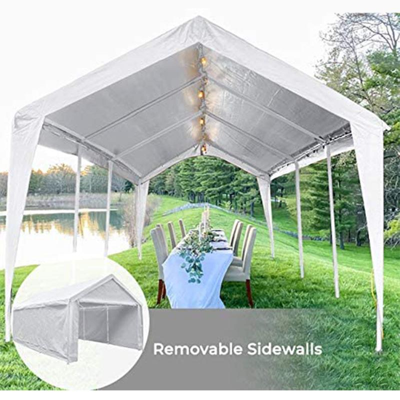 HOMFUL PE Car Shed Fabric Shelter Storage Proof Cover Park Garage Car Canopy Garage Tent Carport Plastic Mobile Car Garage