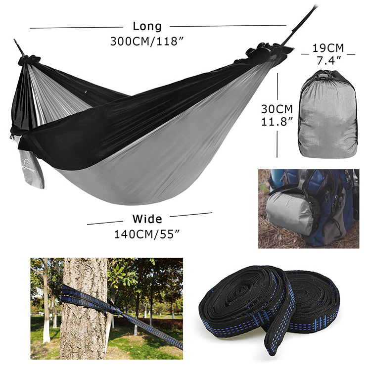 HOMFUL Camping Hammock Portable Lightweight Tree Hammock 201T Nylon Outdoor Hammocks