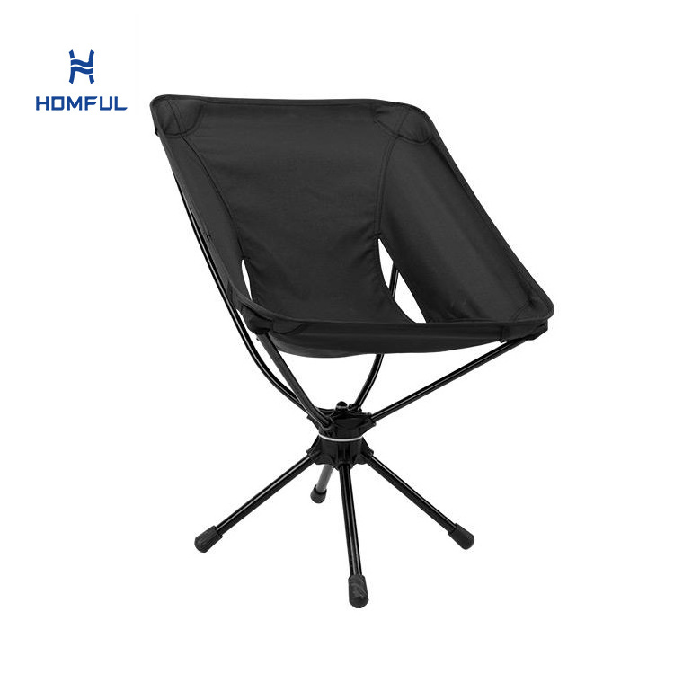 HOMFUL Custom OEM Ultralight Aluminum Oxford 360 Rotating Fishing Camping Foldable Moon Chair