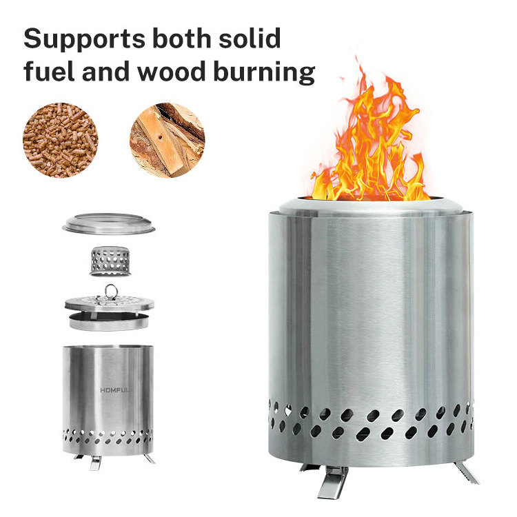 HOMFUL Outdoor Folding Portable Stove Portable Table Fire Pit Outdoor Camping Wood Stove