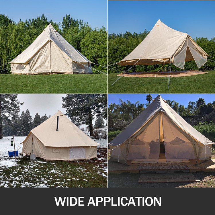 HOMFUL Custom Glamping Tent  Wall Yurt Family Tent Camping Outdoor Cotton Canvas Bell Tent