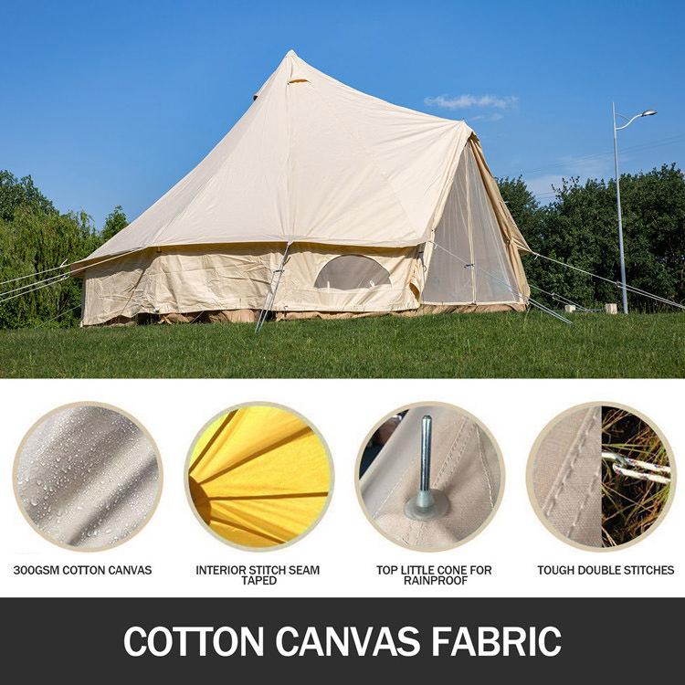 HOMFUL Custom Glamping Tent  Wall Yurt Family Tent Camping Outdoor Cotton Canvas Bell Tent