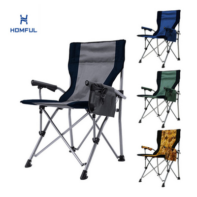 HOMFUL Custom Portable Breathable Oxford Outdoor Foldable Steel Camping Folding Chair