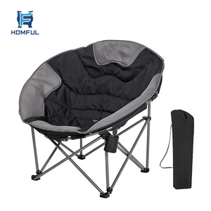 HOMFUL Outdoor Huge Comfortable Folding Chair 330 LB Weight Capacity Oversized Club Camping Chair