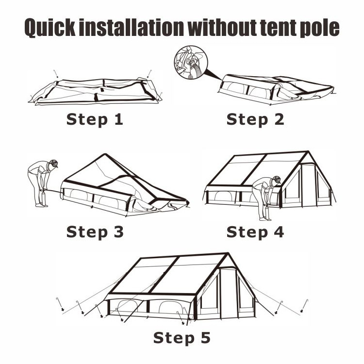 HOMFUL Custom Multi Persons Large Two Room Waterproof Inflatable House Air Tent Outdoor Inflatable Camping Tent