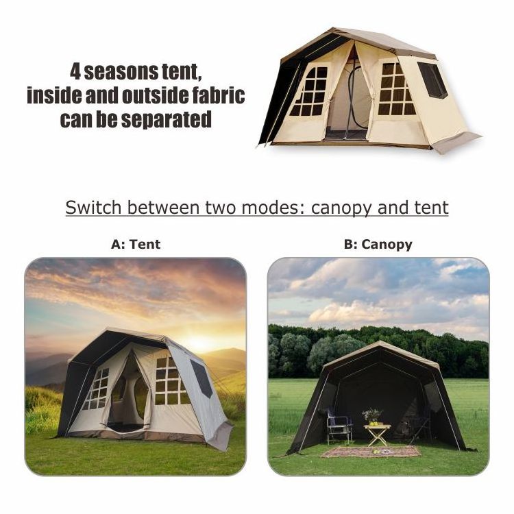 HOMFUL Exquisite Waterproof Emotional camping Cabin Tent Outdoor Canvas Tent Glamping Tent