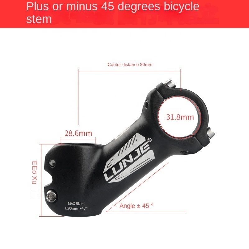 LUNJE Bicycle Parts Plus or minus 45 degrees Raiser Mountain bike Tap Lift Handle Stand Bicycle Stem