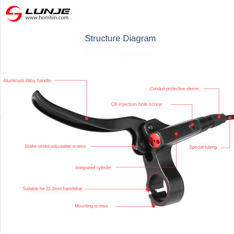 LUNJE Disc Brake Mountain Bike Hydraulic Disc Brake 800/1400mm MTB Bicycle Hydraulic Brakes Front/Rear Bike Part