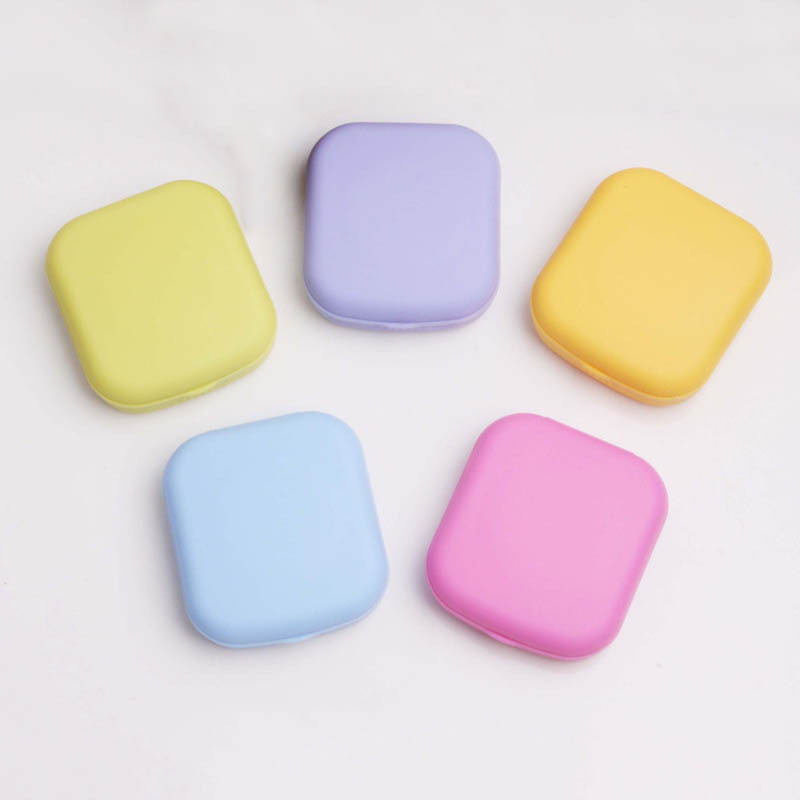 Pocket Portable Mini Contact Lens Case Easy Carry Make up beauty pupil storage box Mirror Container Travel Kit Cute Style