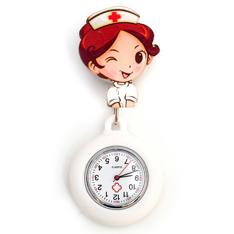 Lovely Cartoon Models Watches For Nurses Doctor Retractable Silicone Pocket Watches Colourful Gift Hospital Nurses Fob Watch