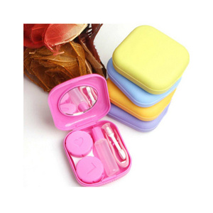 Mini Contact Lens Case Pocket Portable Easy Carry Make Up Beauty Pupil Storage Lenses Box Mirror Container Travel Kit Cute Style