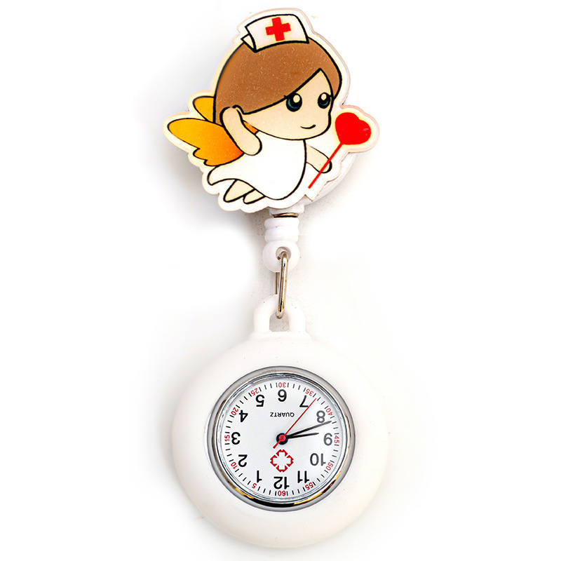 Lovely Cartoon Models Watches For Nurses Doctor Retractable Silicone Pocket Watches Colourful Gift Hospital Nurses Fob Watch