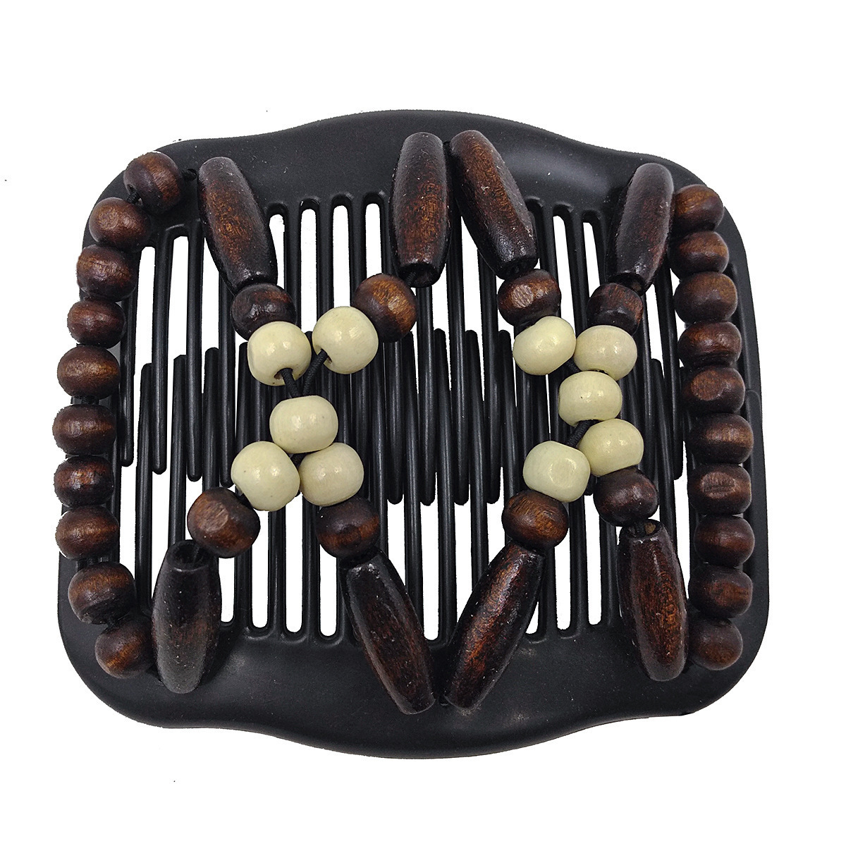 Ethnic Style Retro Hair Clip Comb Headwear Imitation Wood Double Row Hair Comb Women Hair Clip Combs Headdress Jewelry