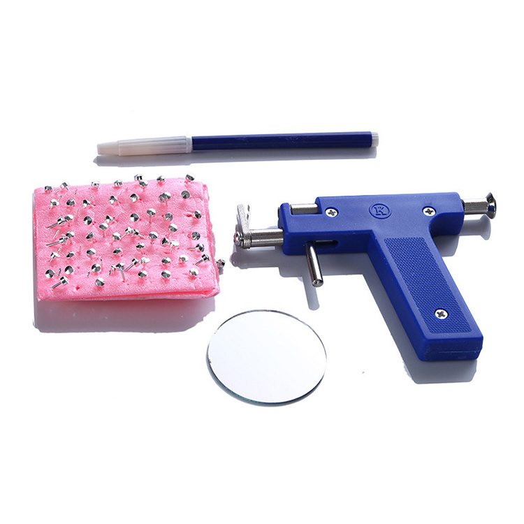 98 Pairs Ear Studs Nose Body Navel Piercing Gun Professional Body Piercing Tool Kit NO PAIN Professional Piercing Gun Earring