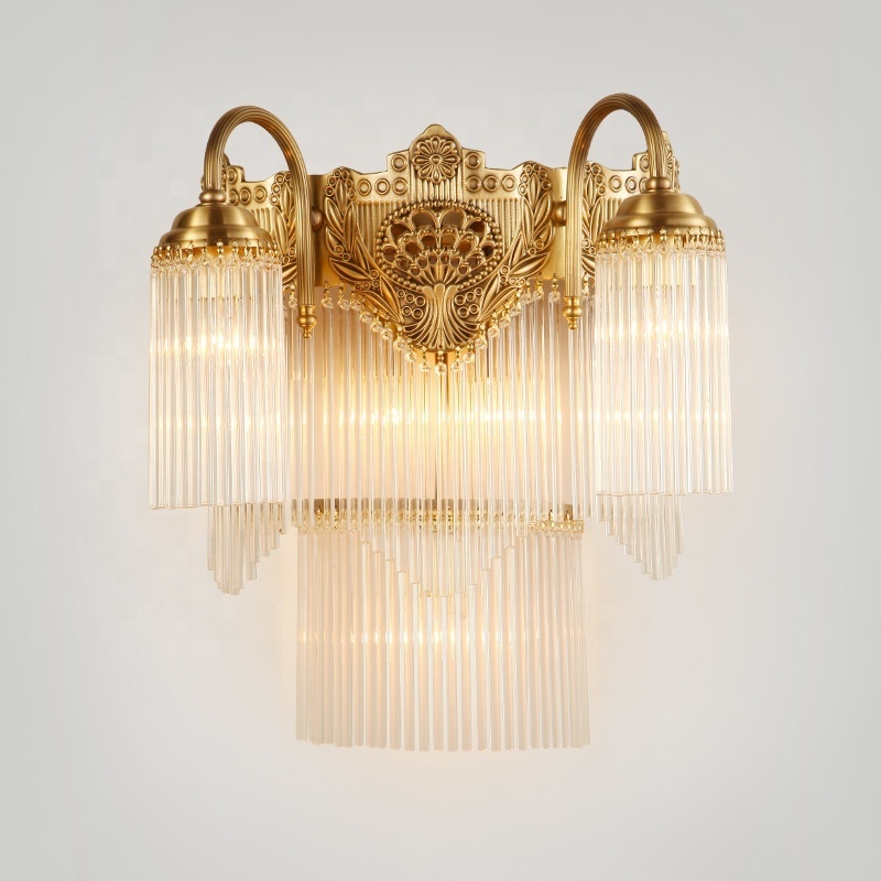 China supplier European empire antique brass luxury wall lamps indoor led lighting fixtures for home wall sconce