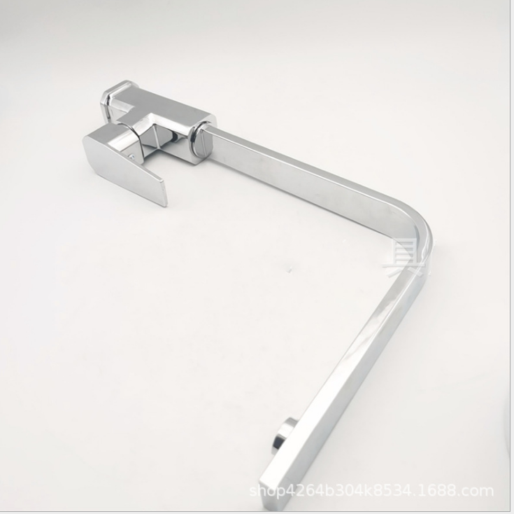 Square flat tube cold and hot water mixing zinc faucet bathroom basin faucet kitchen sink  zinc alloy faucet