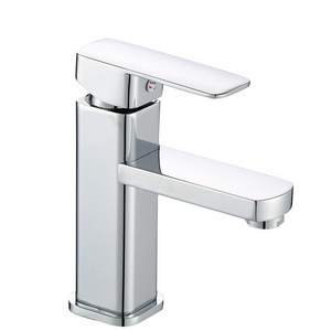 Hot and cold faucets for washbasins,  household double-hole square zinc alloy faucets