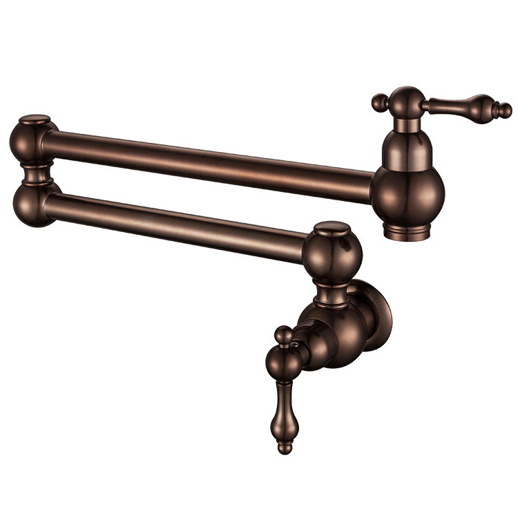 unlacqured brass kitchen faucet classical copper folding and rotatable pot filler faucet